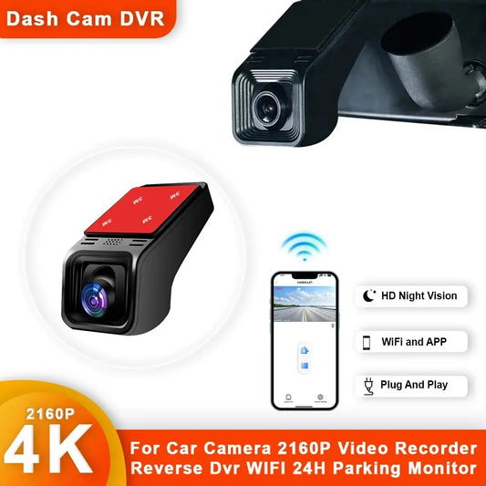 TIMACAM 4K 2160P Wifi Car DVR Dash Cam Camera 2K 1600P 24H Parking Monitor APP Control Car Driving Video Recorder for All Cars